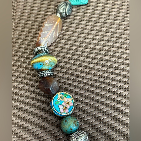 #88 Vintage One Of A Kind Necklace, Unique Jasper,Carnelian,Larimar,Turquoise! - Picture 3 of 12